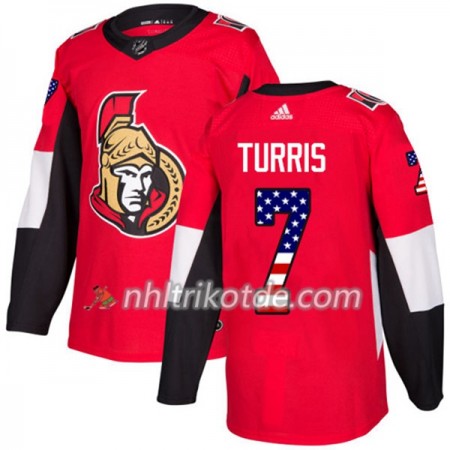 Ottawa Senators Trikot Kyle Turris 7 Adidas 2017-2018 Rot USA Flag Fashion Authentic - Herren